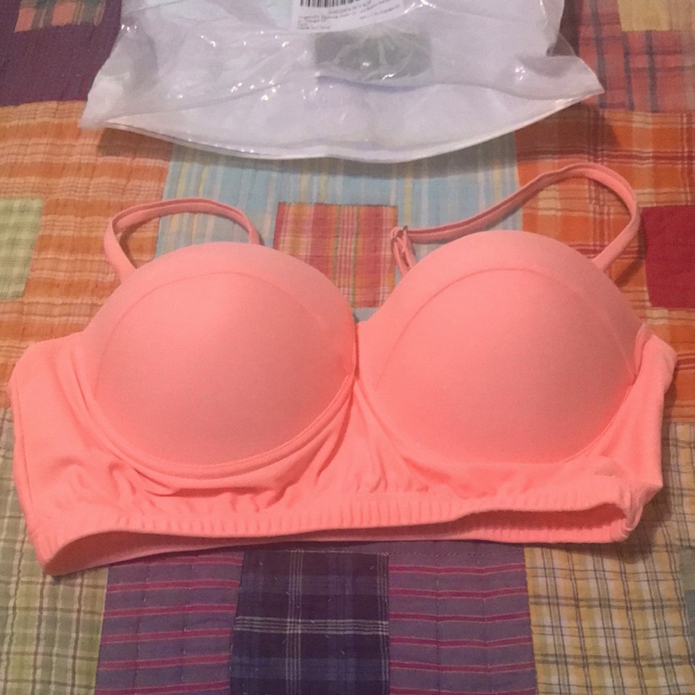Angerella retro bikini top size medium peach color